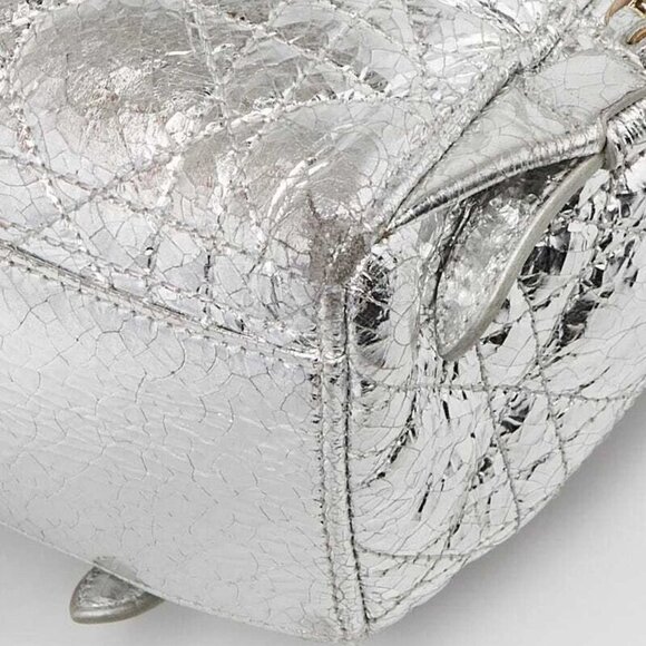 Christian Dior Silver Cannage Quilted Leather Stardust Small Backpack Bag - Picture 10 of 12